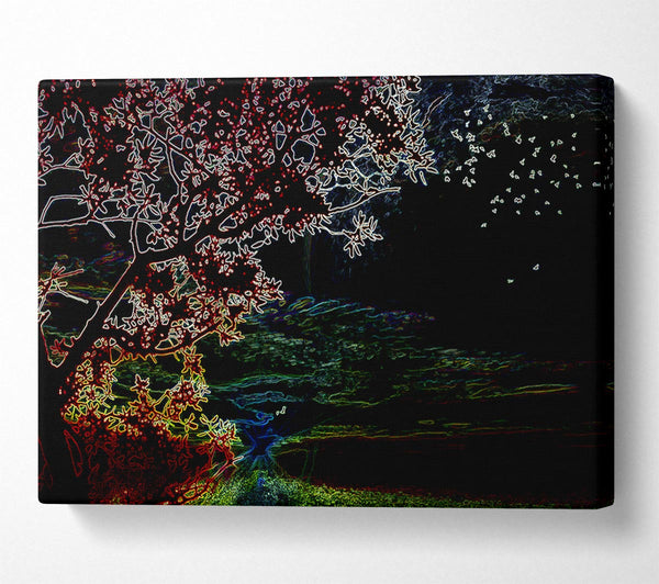  A Canvas Print of Neon Lake Canvas Print