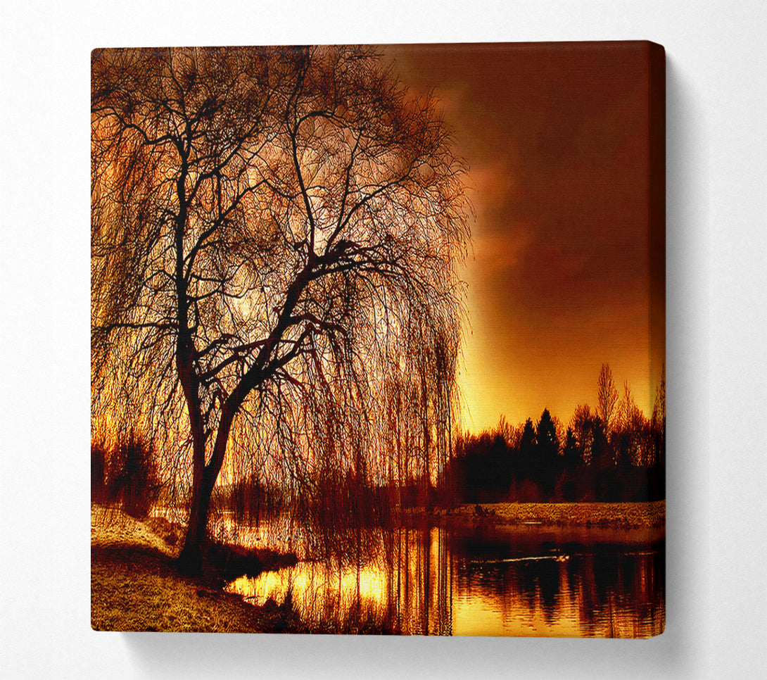  A Canvas Print of The Golden River Tree Canvas Art
