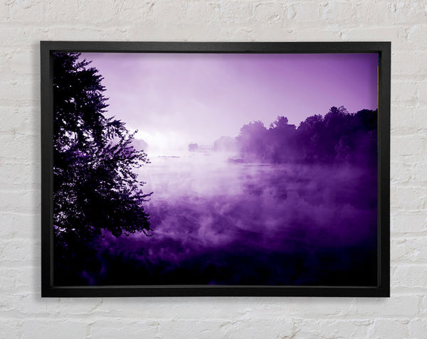 Purple Misty Lake Framed Print