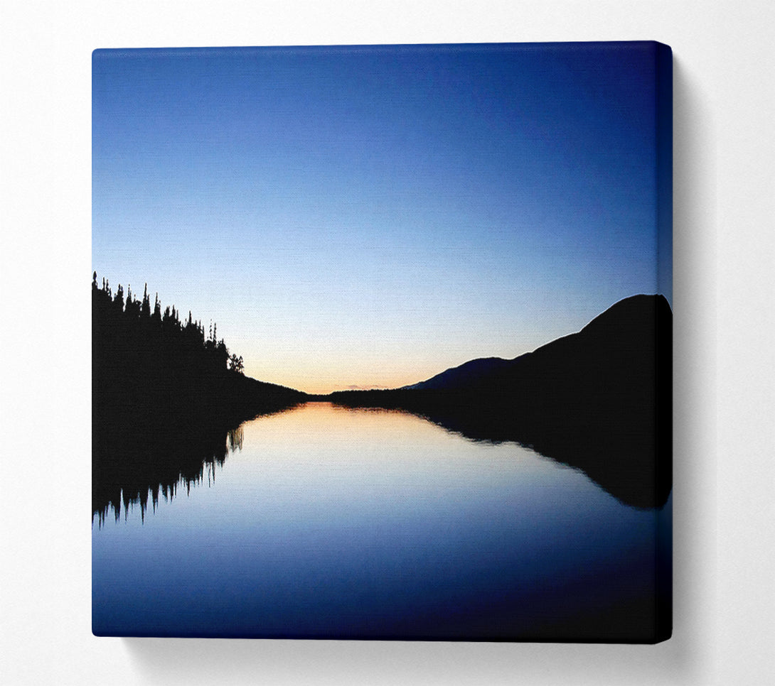  A Canvas Print of Blue Lake Reflections Canvas Print