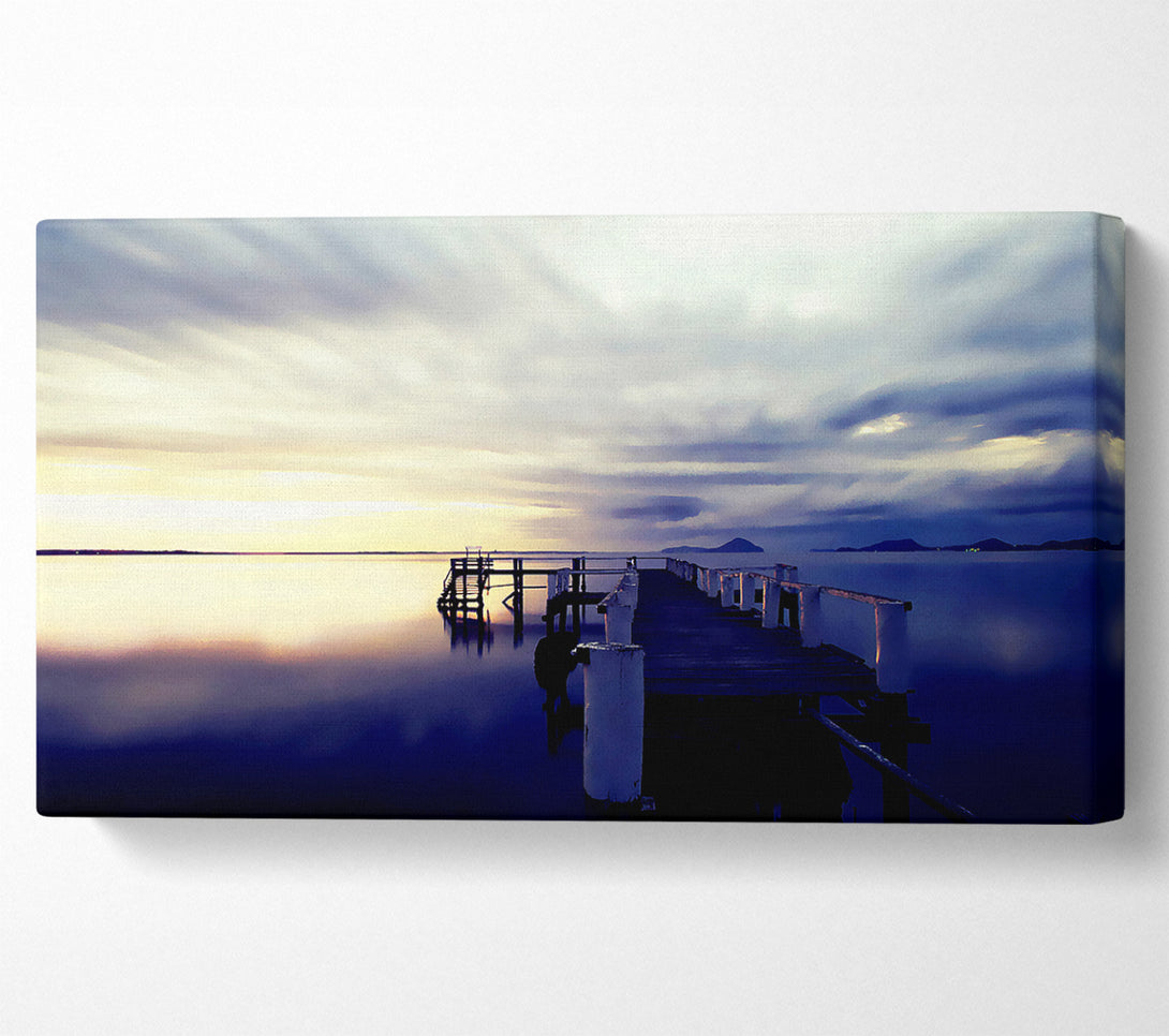  A Canvas Print of Stunning River Jetty Sunrise Canvas Art