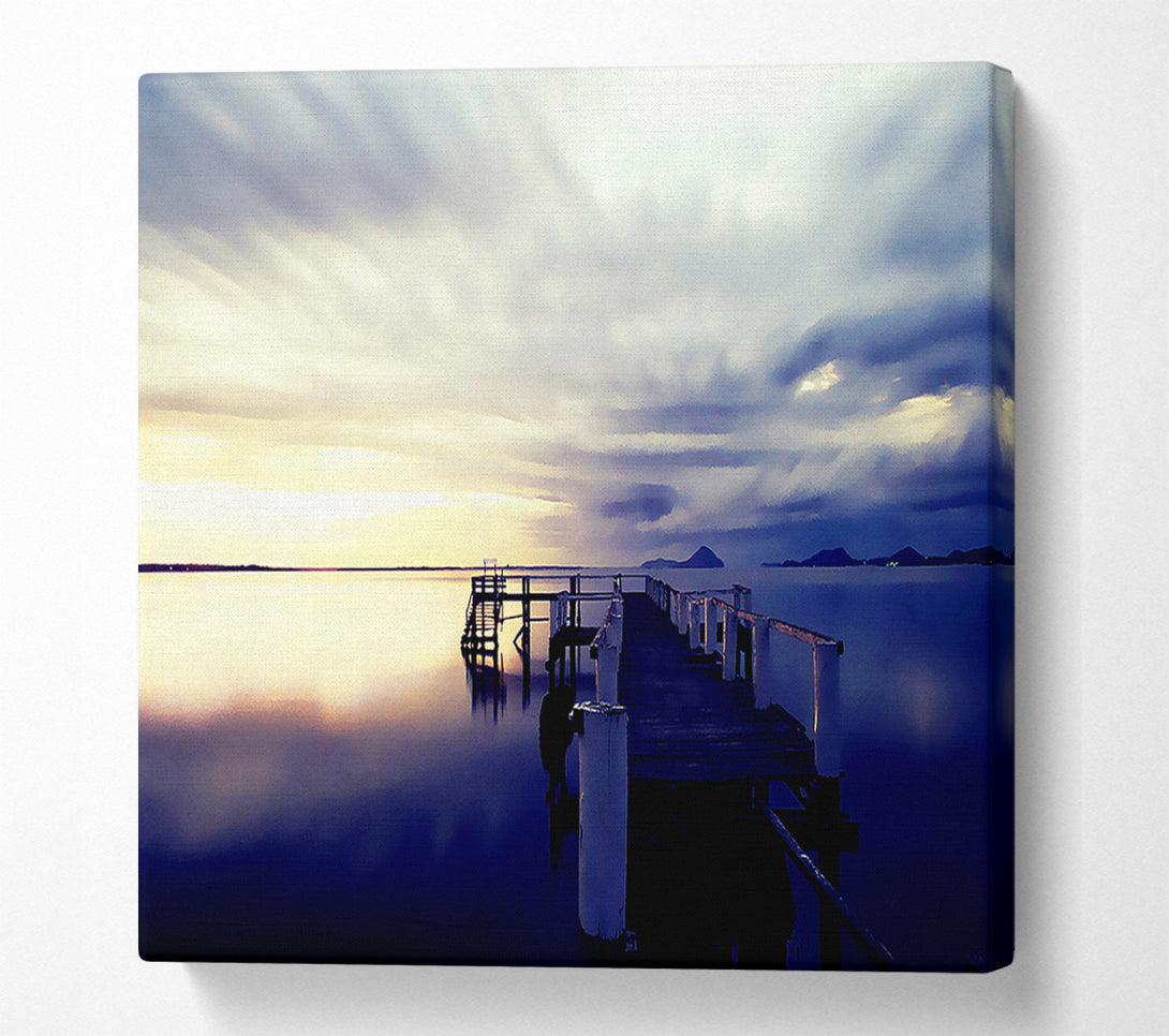  A Canvas Print of Stunning River Jetty Sunrise Canvas Art