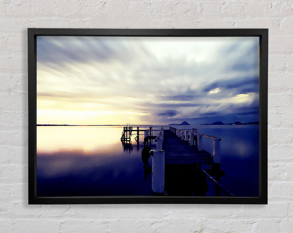 Stunning River Jetty Sunrise Framed Print