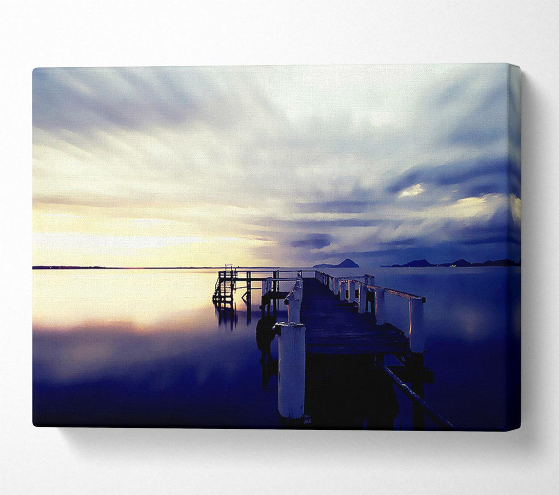  A Canvas Print of Stunning River Jetty Sunrise Canvas Art