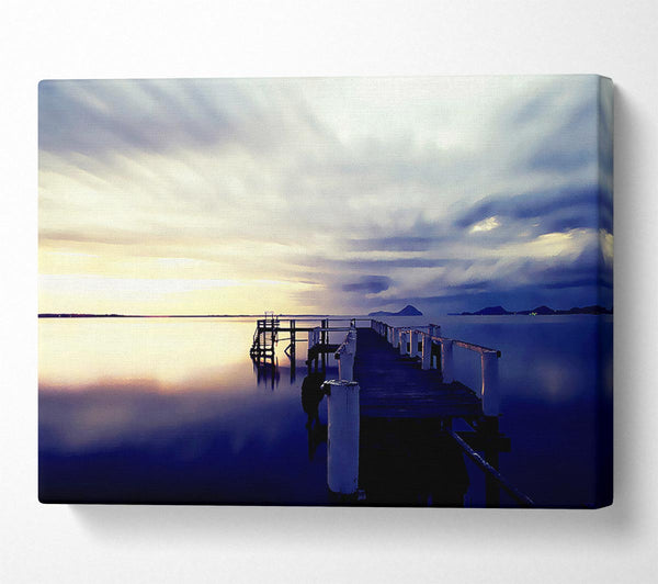  A Canvas Print of Stunning River Jetty Sunrise Canvas Art