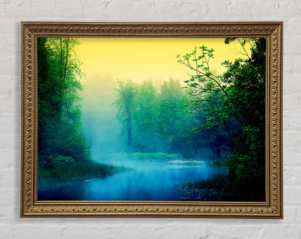 Lake In The Mist Framed Print