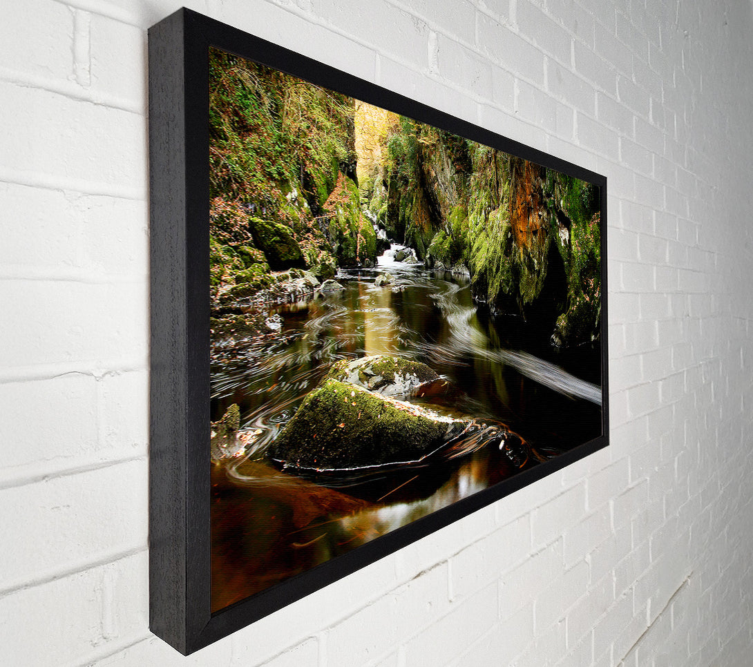  A Canvas Print of Woodland Stream Flows Canvas Print