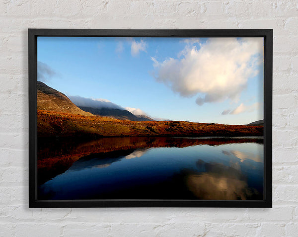 The Contours Of The Mountain Lake Framed Print