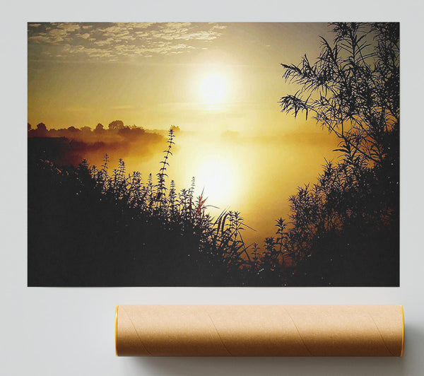 Yellow Winter Lake Print