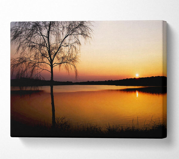  A Canvas Print of Peaceful Lake At Dawn Canvas Wall Art