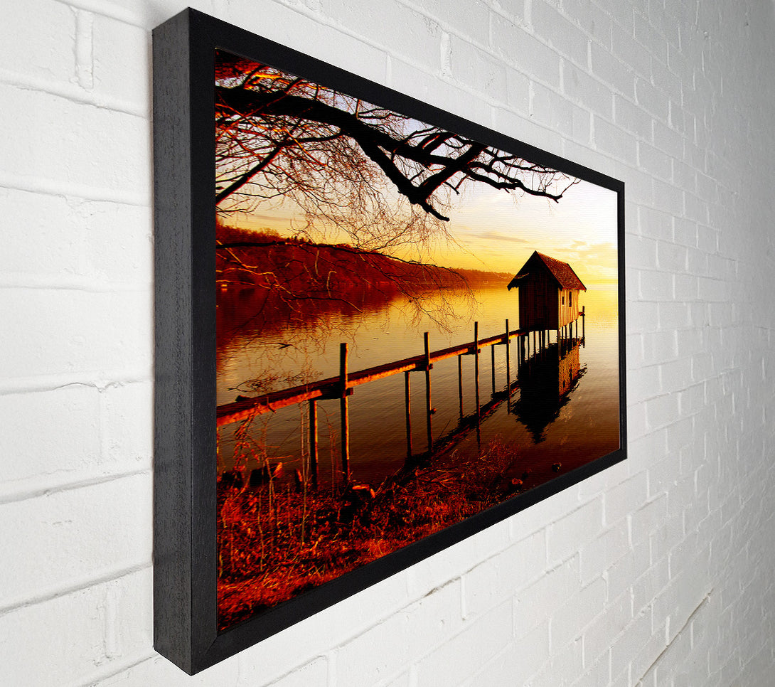  A Canvas Print of Lake Retreat Golden Canvas Art