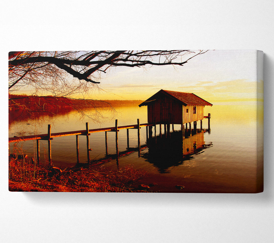  A Canvas Print of Lake Retreat Golden Canvas Art