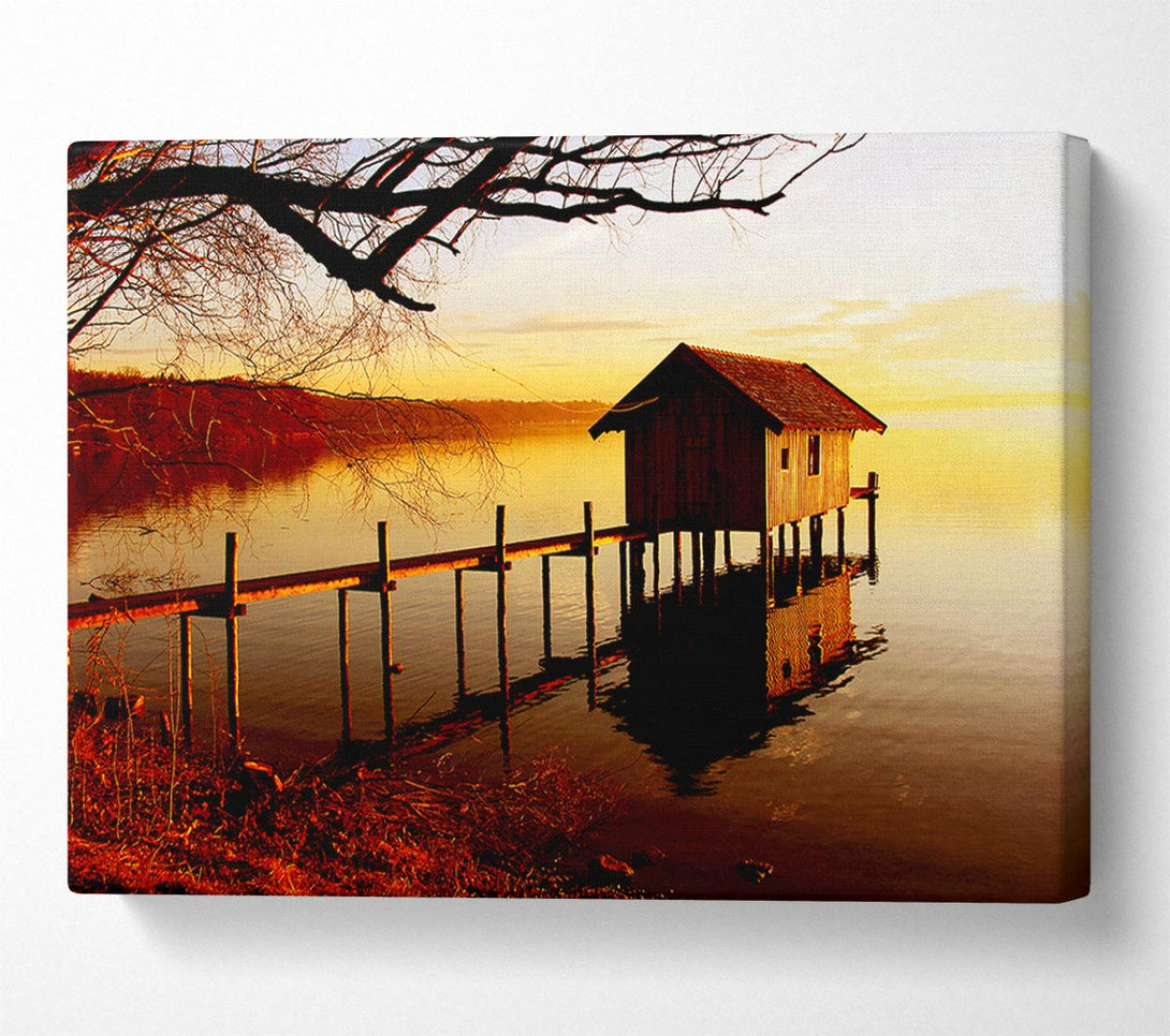  A Canvas Print of Lake Retreat Golden Canvas Art