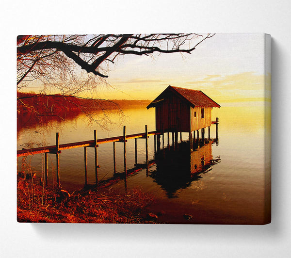  A Canvas Print of Lake Retreat Golden Canvas Art