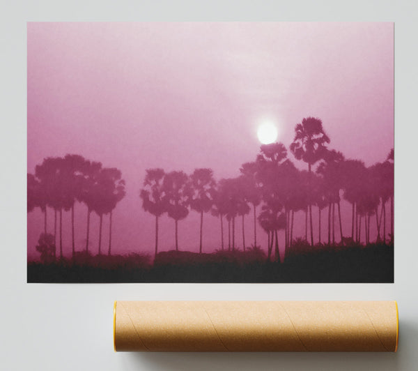 Sun Over The Deep Pink Lake Print