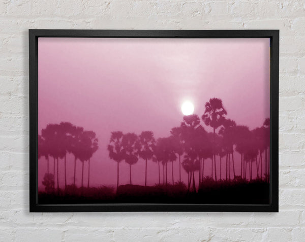 Sun Over The Deep Pink Lake Framed Print
