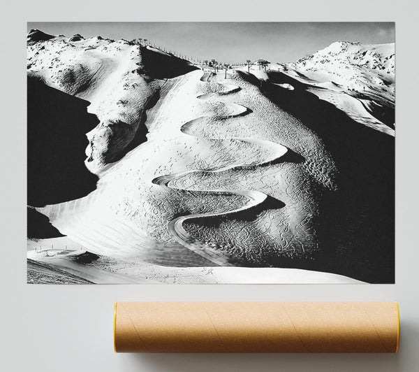 Les Deux Alpes B N W Giclee Print