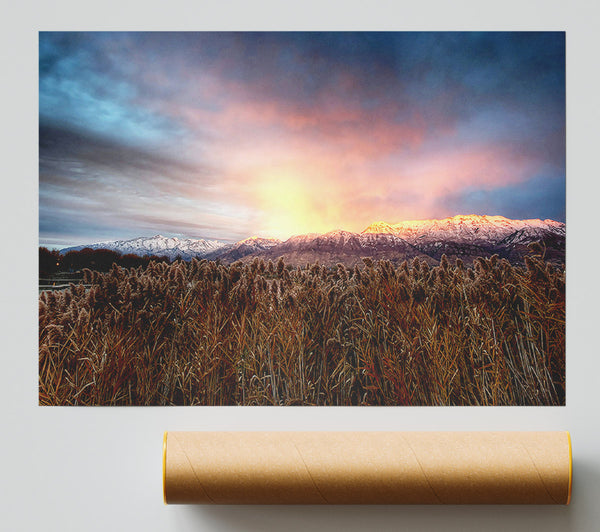 Mt Timpanogos Alpenglow Poster