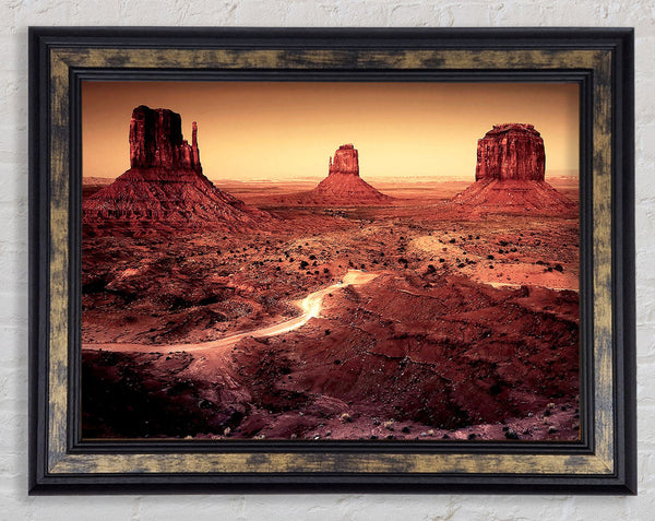 Dark Monument Valley Arizona Framed Print