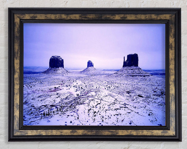 Winter Has Arrived At monument Valley Framed Print
