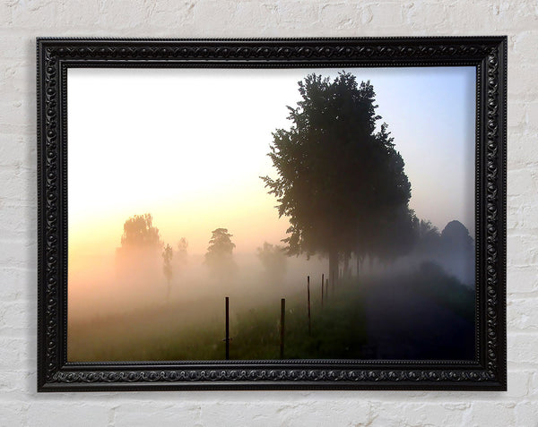 Mist In The English Countryside Framed Print