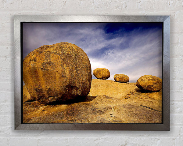 Eroded Granite Boulders Erongo Mountains Namibia Framed Print