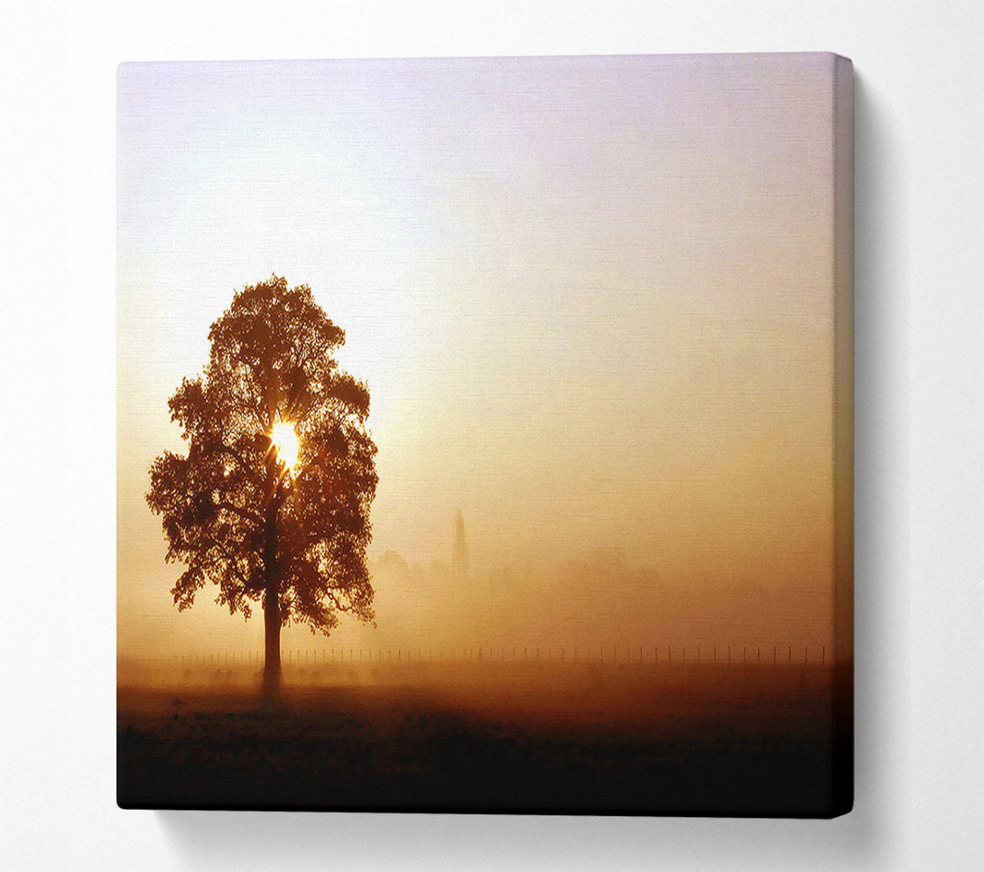  A Canvas Print of Airfield Sunrise Canvas Wall Art