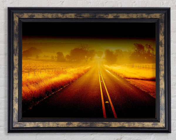 Misty Road Framed Print