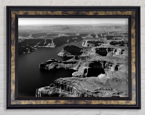 Aerial View Of Canyon Framed Print