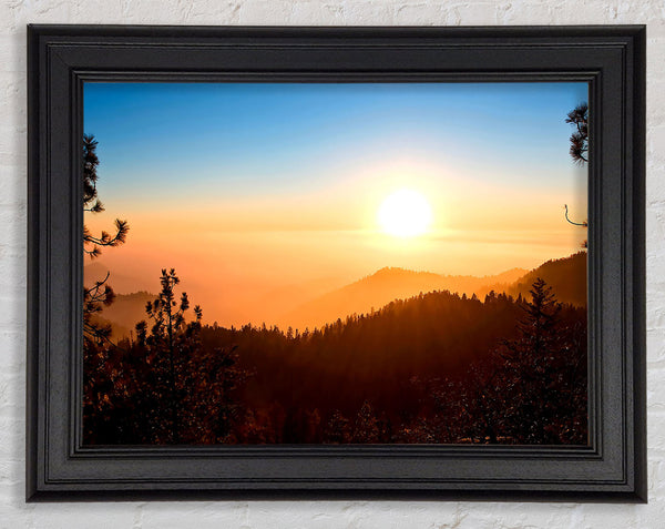 Foggy Sunset Framed Print