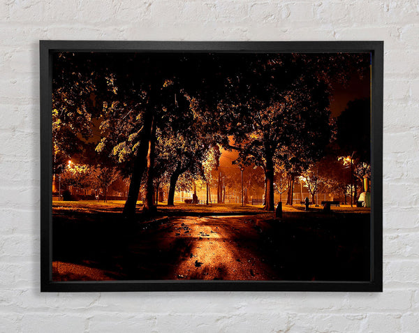 Park At Night City Framed Print