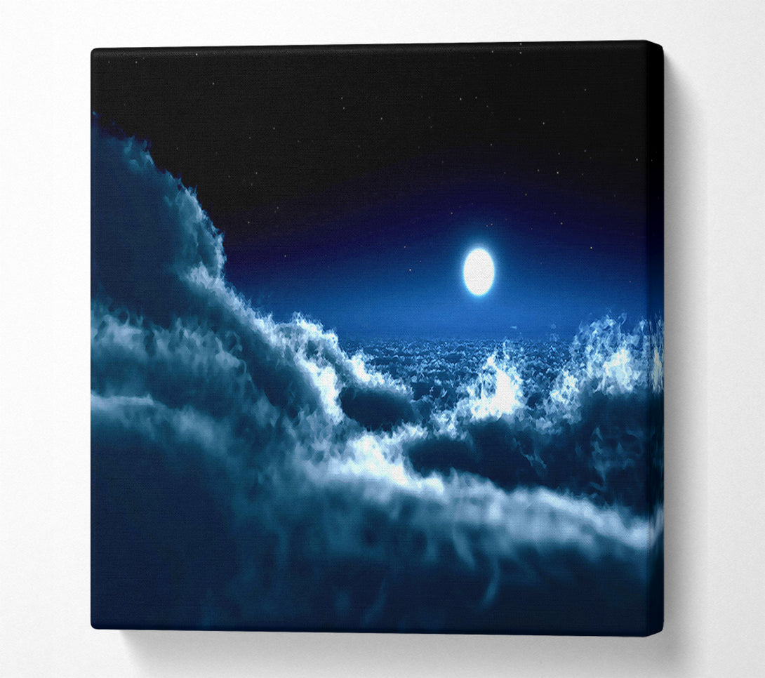 A Canvas Print of Moon Over Clouds Canvas Wall Art