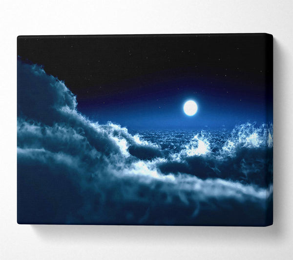  A Canvas Print of Moon Over Clouds Canvas Wall Art