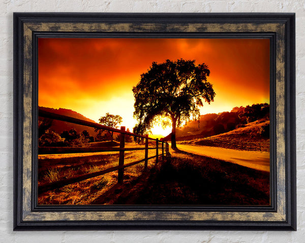 On The Road To Dawn Framed Print