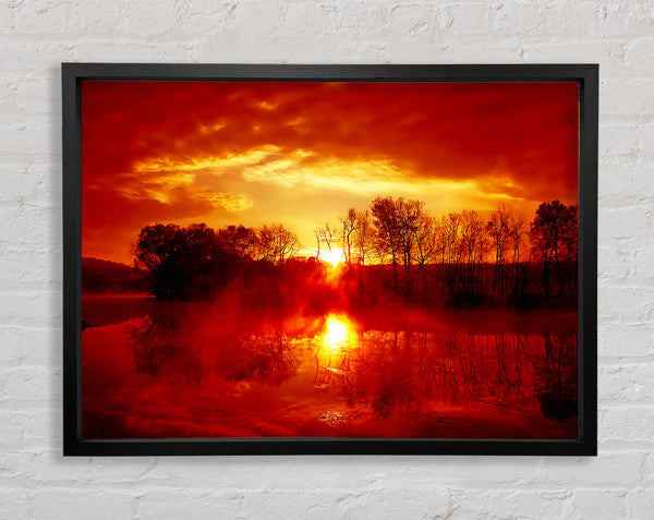 Stunning Lake Sunrise Reflections Framed Print
