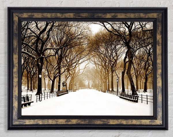 Winter Park Sepia Framed Print