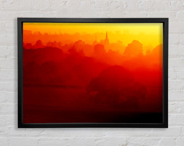 Orange Morning Countryside Framed Print