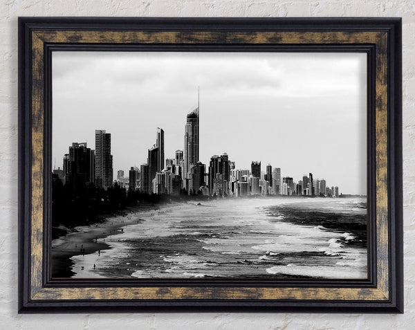 Miami Beach B n W Framed Print