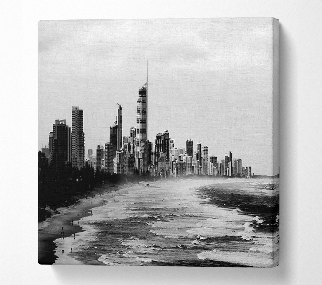  A Canvas Print of Miami Beach B n W Canvas Art