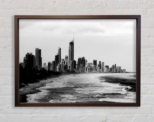 Miami Beach B n W Framed Print