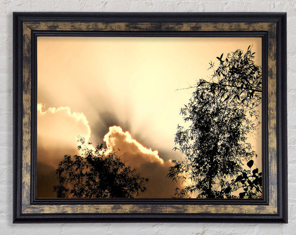 Heavens Sunrays Framed Print