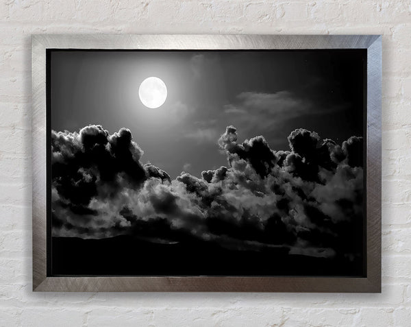 Midnight Clouds B n W Framed Print