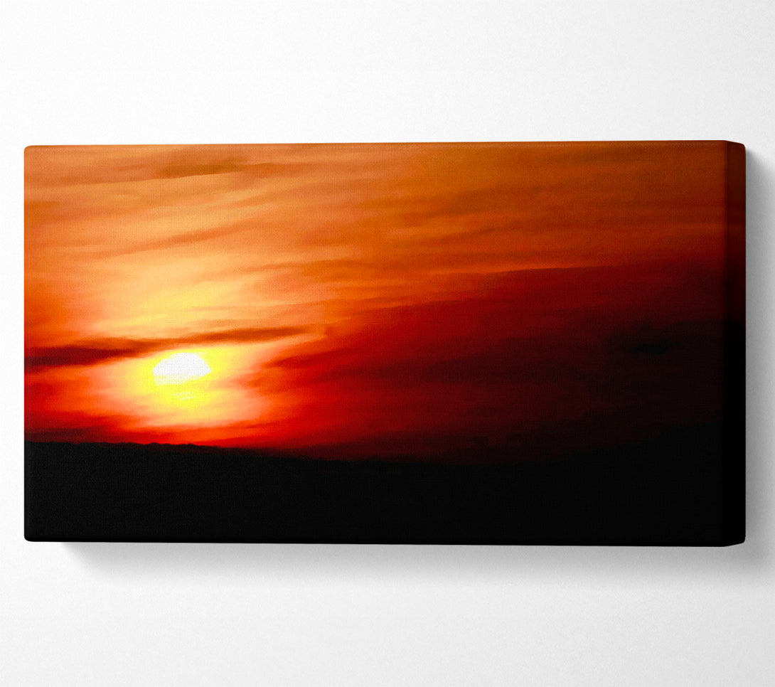  A Canvas Print of Sun Through The Red Clouds Canvas Print