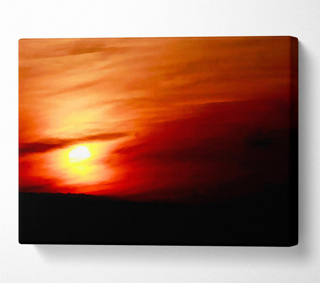  A Canvas Print of Sun Through The Red Clouds Canvas Print