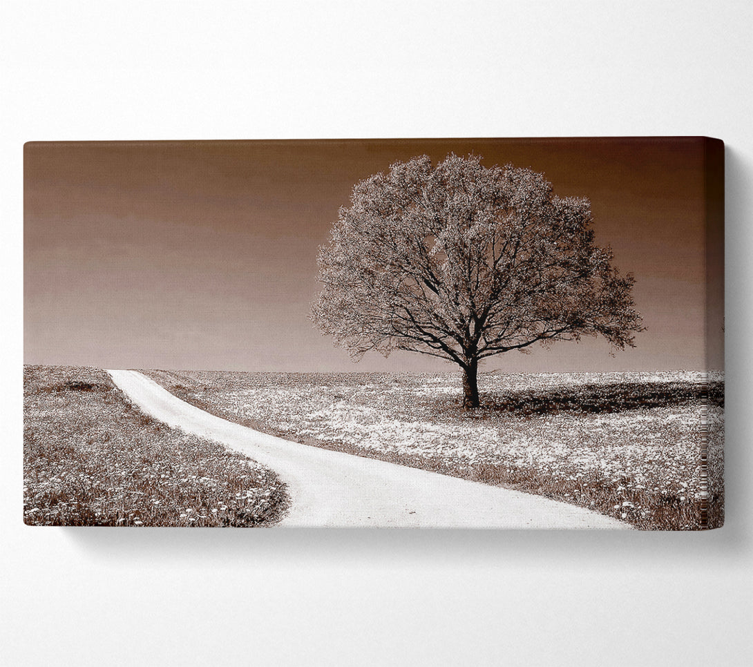  A Canvas Print of Summers Day Sepia Tone Canvas Wall Art