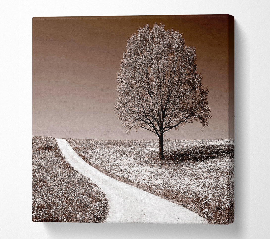  A Canvas Print of Summers Day Sepia Tone Canvas Wall Art