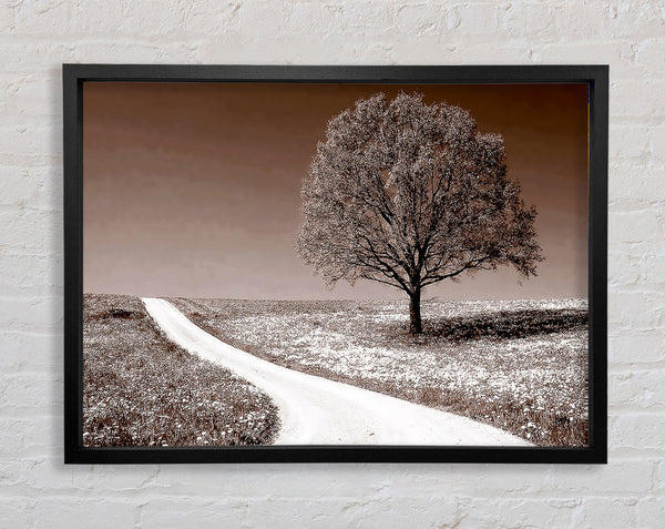 Summers Day Sepia Tone Framed Print