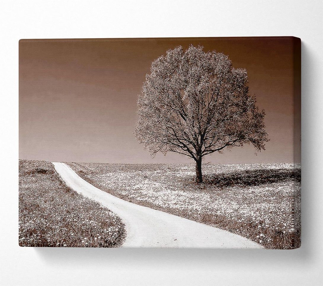  A Canvas Print of Summers Day Sepia Tone Canvas Wall Art