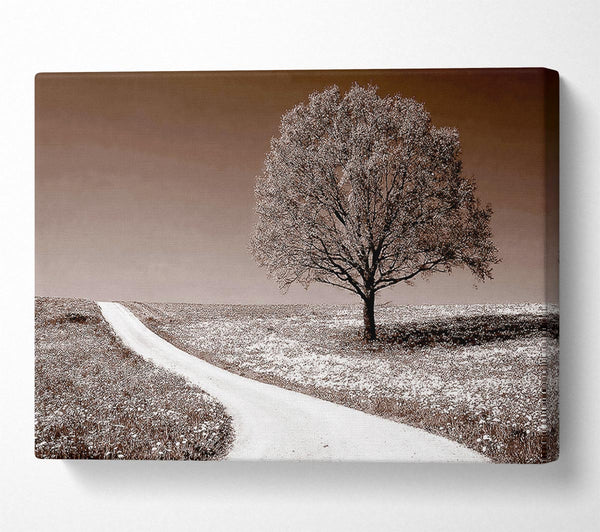  A Canvas Print of Summers Day Sepia Tone Canvas Wall Art