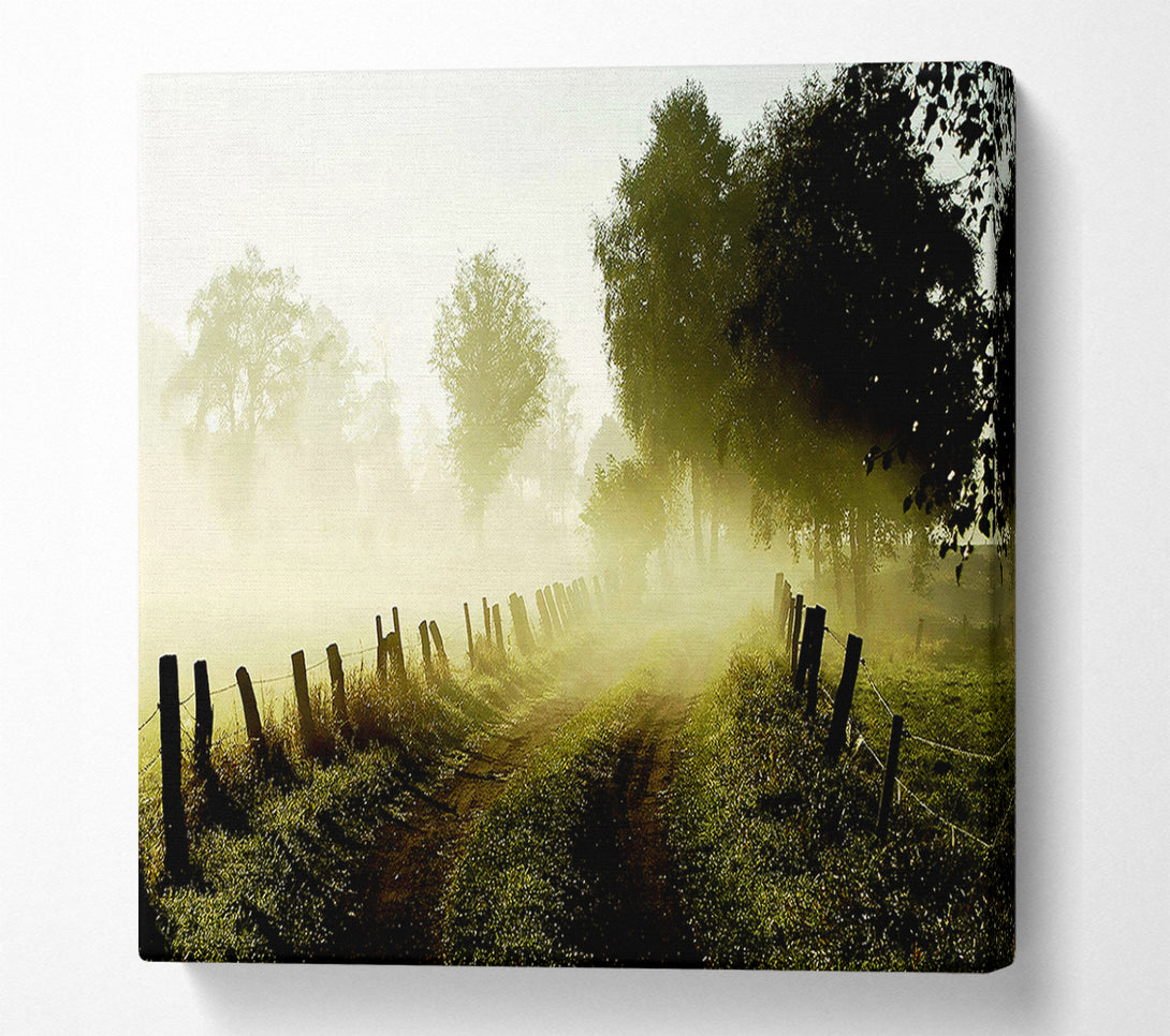  A Canvas Print of Country Lane Mist Canvas Art